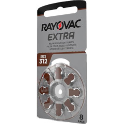 6 Hearing Aid Batteries Rayovac EXTRA 312