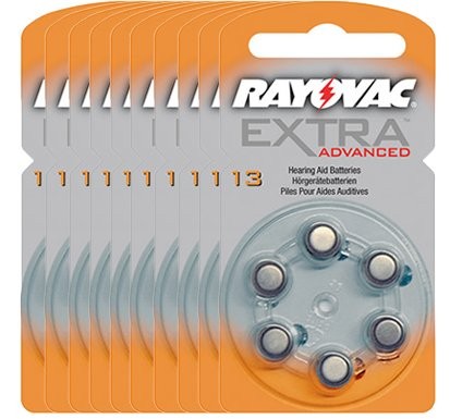 Pack de 10 x 6 Piles auditives Rayovac Extra Advanced 312 